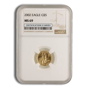 2002 1/10 oz Gold Eagle $5 NGC MS69