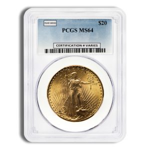 $20 Gold Saint-Gaudens Double Eagle - PCGS MS64.