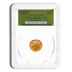 2016-W 1/10 oz Gold Mercury Dime Centennial Coin PCGS SP70
