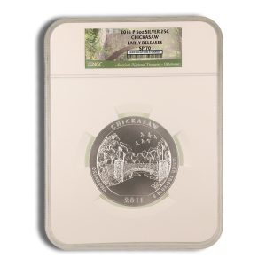 2011-P 5 oz ATB Chickasaw Silver Coin NGC SP70